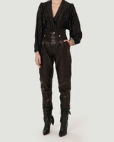 SILGA SHEER METALLIC PEPLUM TOP image number null